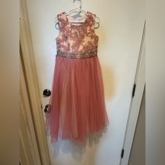 Rare Editions Gold and pink Sequin Embellished tulle fancy dress size 6 - Picture 1 of 3